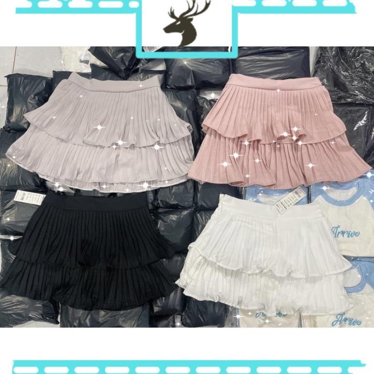CHÂN VÁY DẬP NHỎ HAI TẦNG XOÈ XINH LẮM V5 - HÀNG XƯỞNG MAY