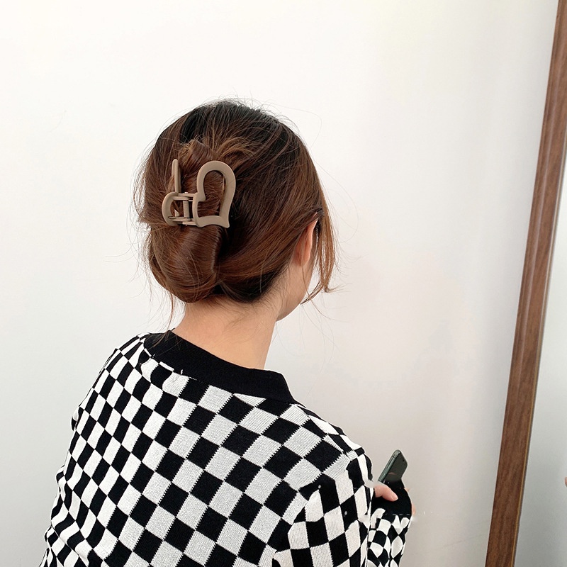 Kẹp tóc acrylic hình trái tim/hình vuông cho nữ thời trang Hàn Quốc