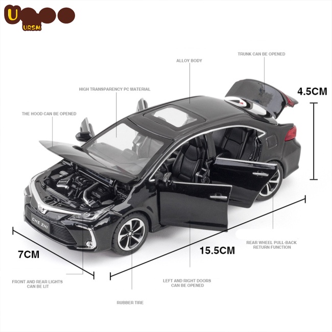 Mô Hình Xe Hơi Toyota Corolla Bằng Hợp Kim Tỉ Lệ 1:32 Có Đèn Và Âm Thanh