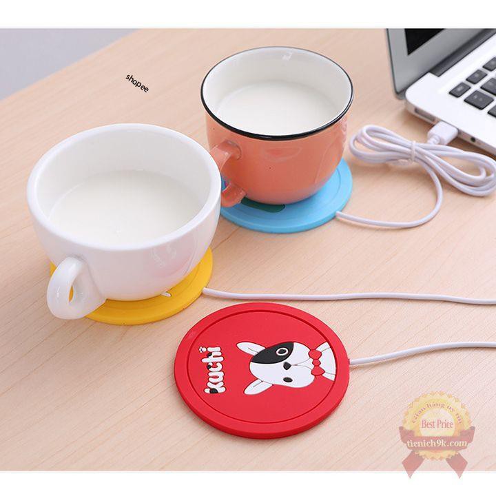 HOT Đế lót ly cốc giữ nhiệt làm ấm cafe nước uống cao su silicon mini cổng USB