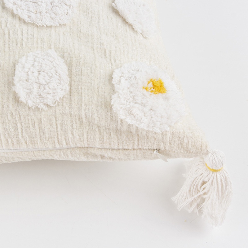 Xiangbao Vỏ Gối Hình Vuông / Tròn Họa Tiết Chấm Bi Phối Tua Rua Phong Cách Boho Bắc Âu