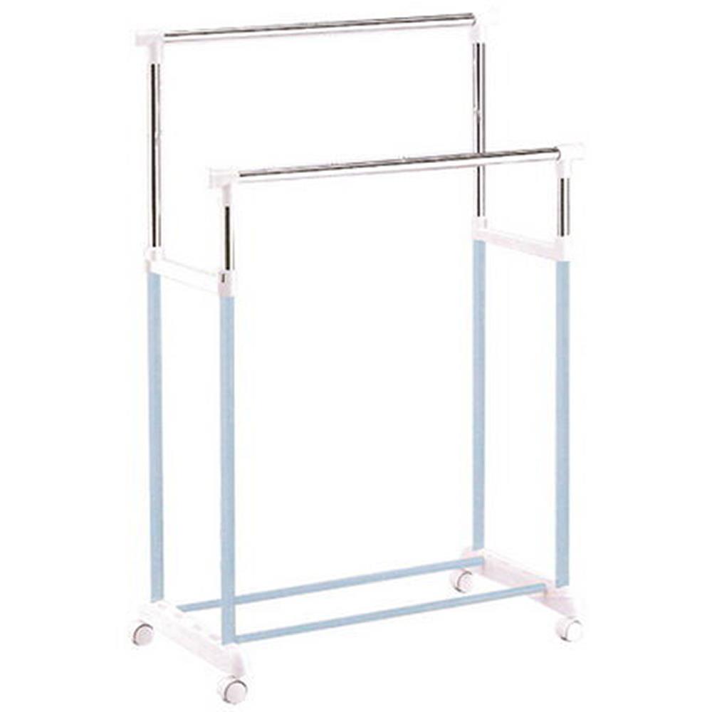 HomeBase PLIM Sào phơi đồ bằng thép mạ crom có bánh xe có thể thay đổi bề ngang W81xH90xD43cm