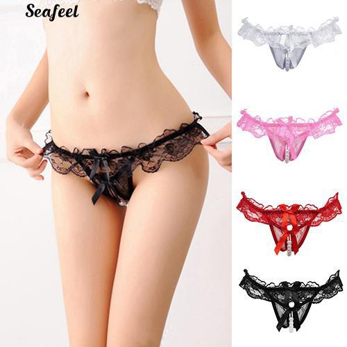 Quần Lót Xuyên Thấu Đính Ngọc Trai Dành Cho Nữ