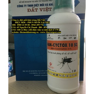 Han - cyctox 10 SC 1 L diệt bọ chó mèo, muỗi, kiến ,gián.. không mùi an toàn hiệu quả