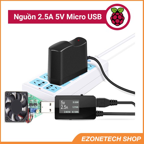 Nguồn Cấp Máy Tính Nhúng Raspberry Pi Micro USB 5V 2500mA