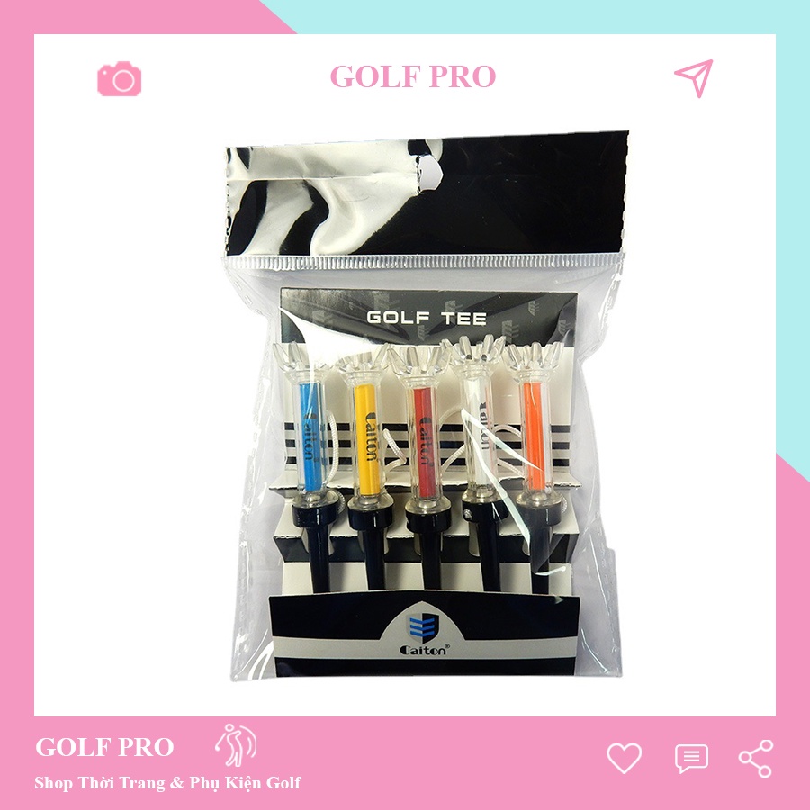 Tee golf nhựa loại dây điều chỉnh cao thấp tiện lợi hộp 5 chiếc GOLF PRO TH006