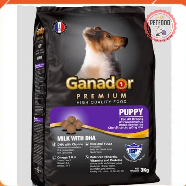 Thức ăn cho chó con Ganador vị Sữa và DHA - Ganador Puppy milk with DHA 3kg