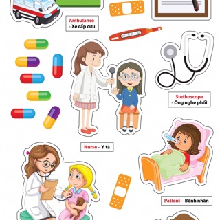 Decal dán - nhiều chủ đề - học tiếng anh qua hình ảnh