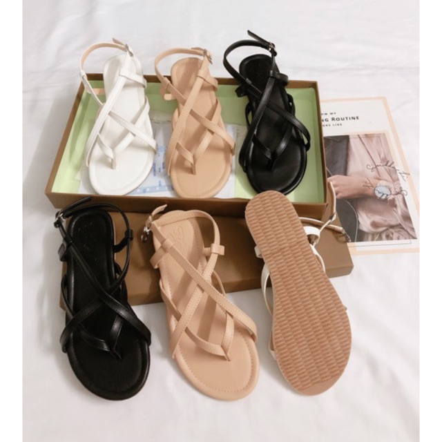 Sandal kẹp Xỏ Đan 4 Dây da mềm