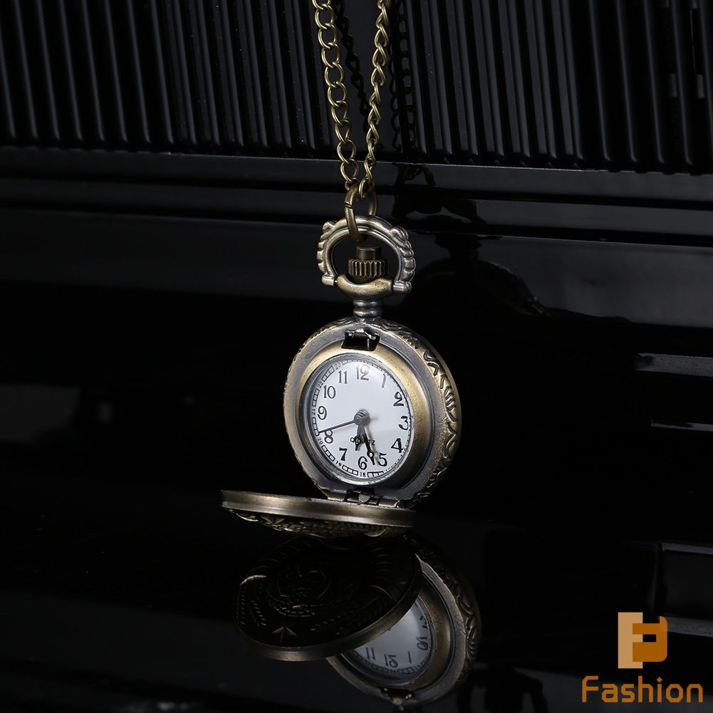 1 Đồng Hồ Bỏ Túi Chạm Khắc Tinh Xảo Bằng Hợp Kim Phong Cách Vintage
