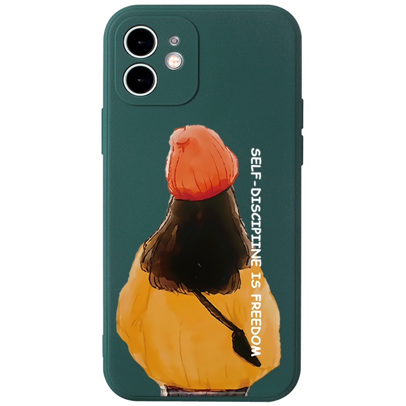 Ốp lưng JURSUE hoạt hình cặp đôi dễ thương đẹp cho iPhone 13 12 11 Pro Max SE 2020 X XR XS ip 8 7 6 6S Plus kute Y114