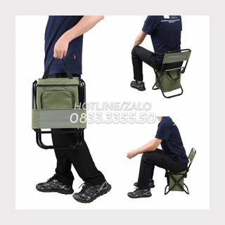 Ghế Xếp Câu Cá Gấp Gọn Kèm Túi Giữ Nhiệt