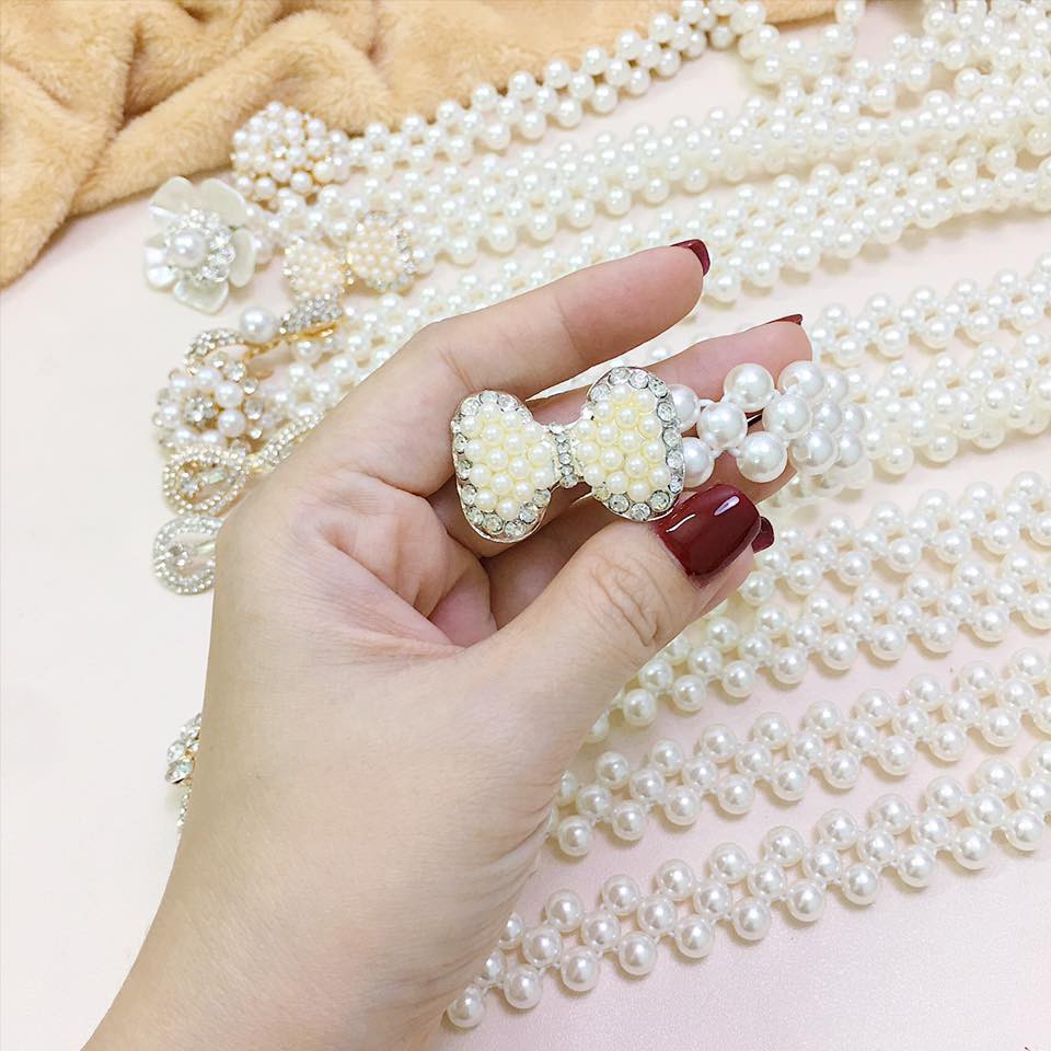 Đai váy hạt NGỌC mix váy