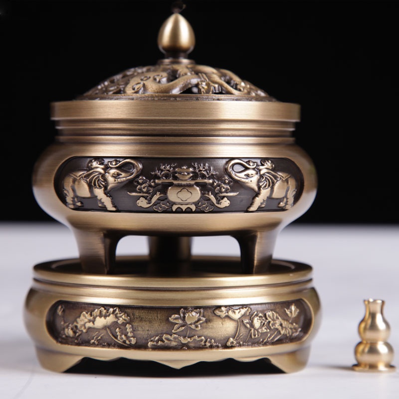 LƯ HƯƠNG ĐỐT TRẦM, XÔNG TRẦM BẰNG ĐỒNG NGUYÊN CHẤT