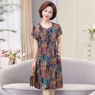 Đầm lụa cotton trung niên ( hàng quảng châu )