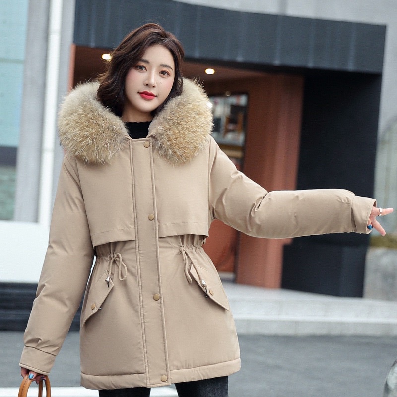 Áo PHAO NỮ LÓT LÔNG QUẢNG CHÂU DÁNG PARKA TRÙM MÔNG