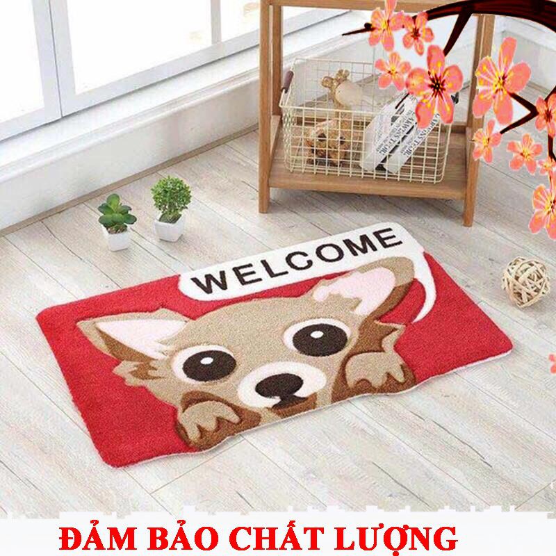 {SẢN PHẨM HOT TREND}  THẢM LAU CHÂN WELCOME  ILY_W0402 [SHOP UY TÍN]