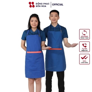 Mua Tạp Dề Yếm Màu Xanh Dương Phối Nắp Túi Màu Cam Đồng Phục Đẹp Giá Siêu Rẻ-ĐỒNG PHỤC BỐN MÙA