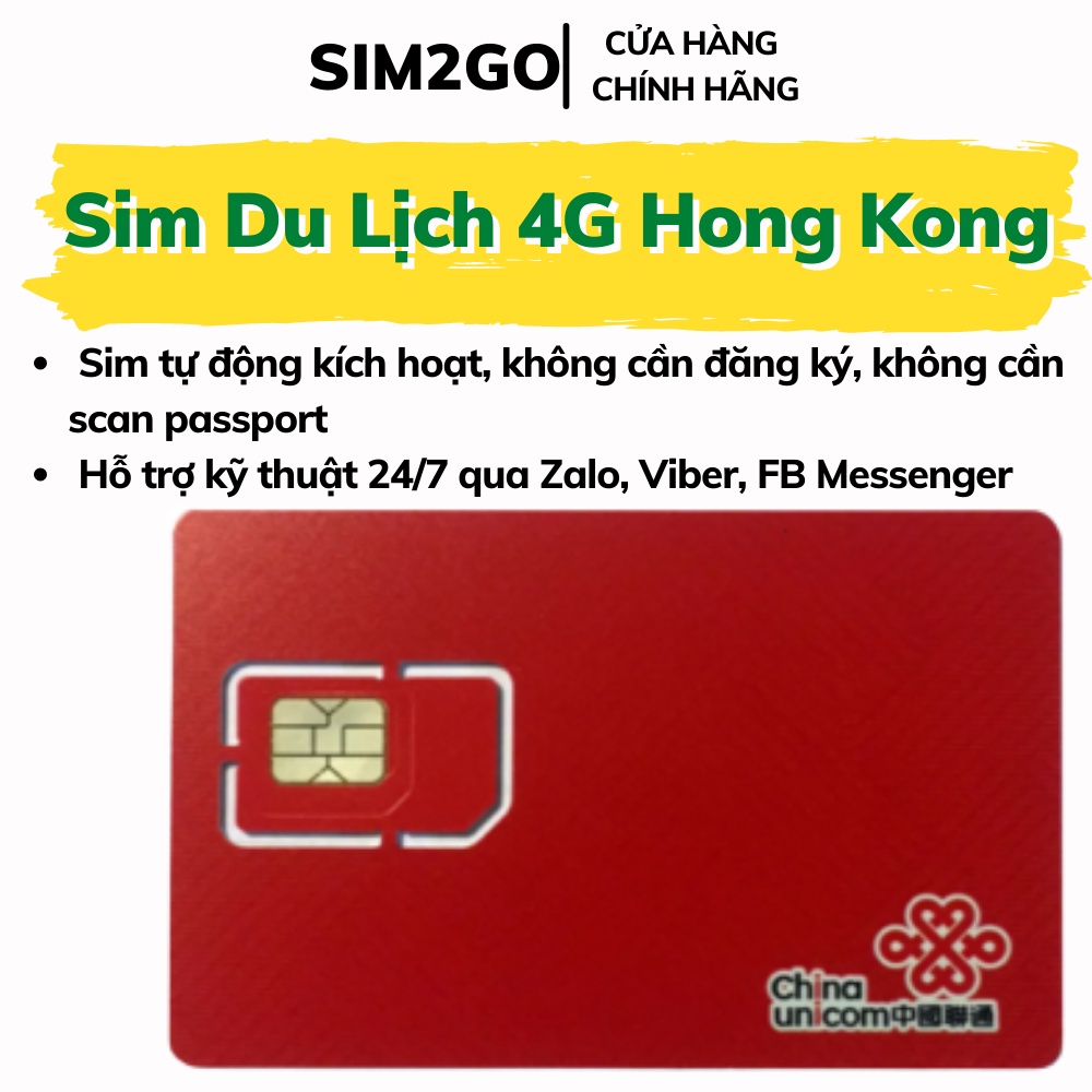 Sim du lịch HongKong - Sim data 4G tốc độ cao, truy cập các mạng xã hội