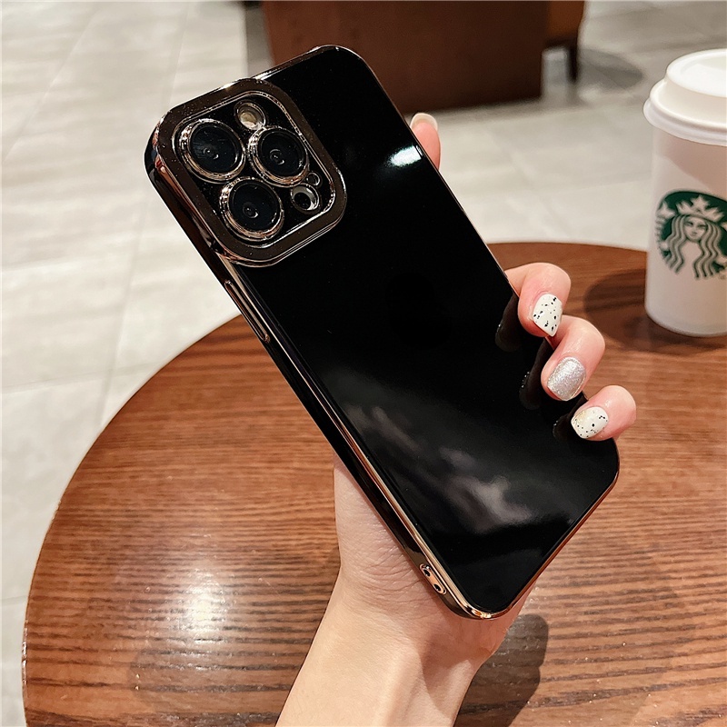 Ốp điện thoại silicon dẻo mạ màu hồng 6D chống sốc thích hợp cho iPhone 13 Pro MAX 12 11 Pro MAX