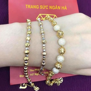 Vòng tay nữ dạng bi và lắc tay cầu đồng non mạ