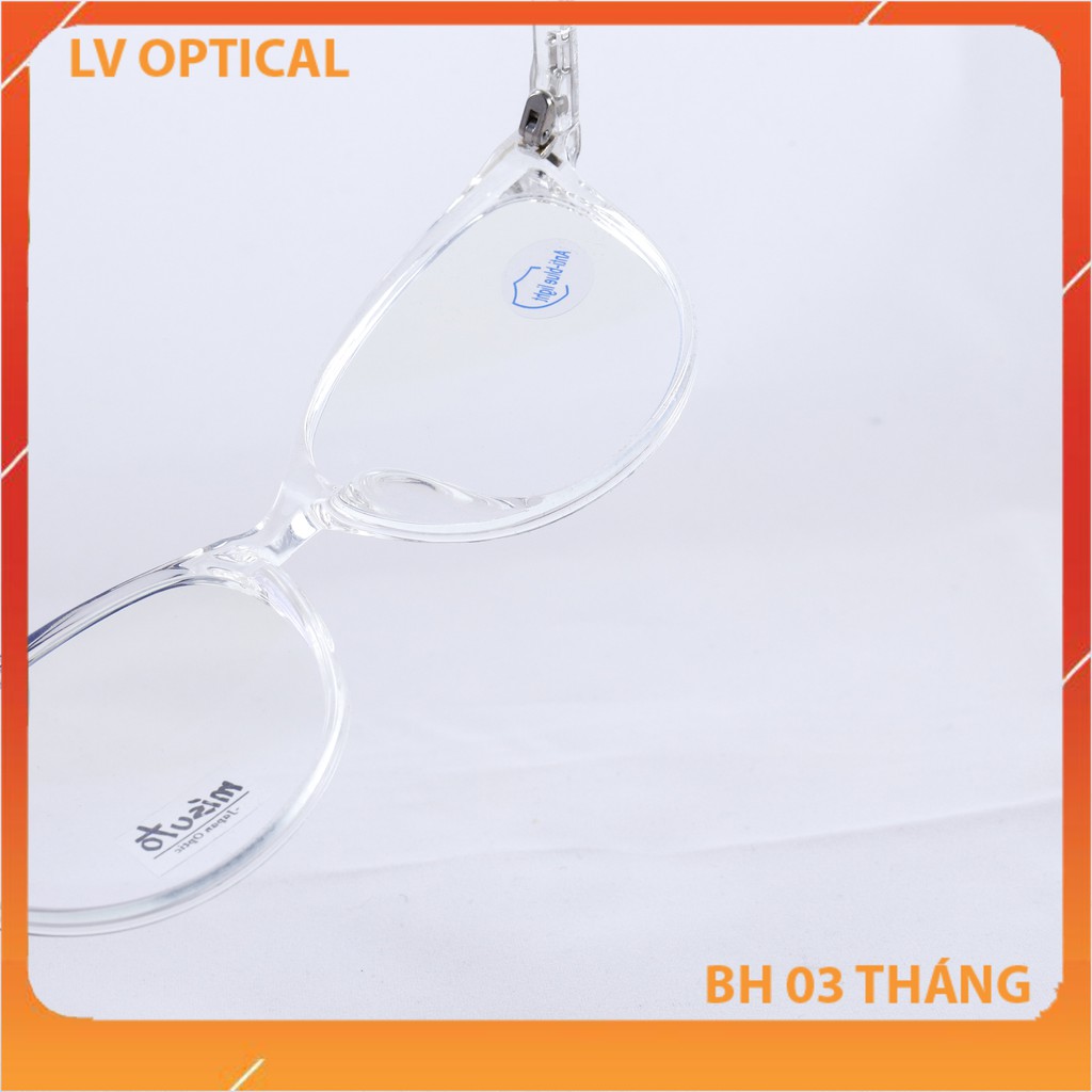 Gọng kính cận nhựa dẻo trong suốt UV TR8537 lắp sẵn tròng 0 độ chống UV [01 đổi 01 trong 10 ngày đầu]