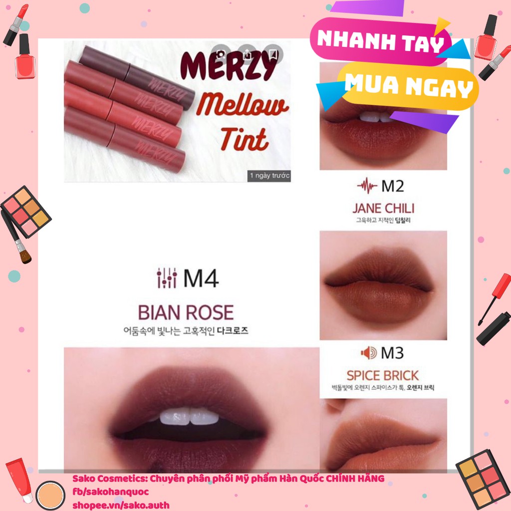 [MỚI] Son Kem Merzy Bite The Beat Mellow Tint