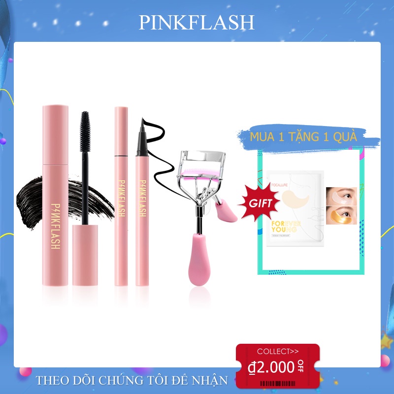 Set 3 món mỹ phẩm trang điểm mắt + bút kẻ mắt + dụng cụ bấm mi
