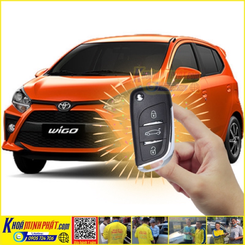 Độ Chìa khóa gập xe Toyota Wigo mẫu V11