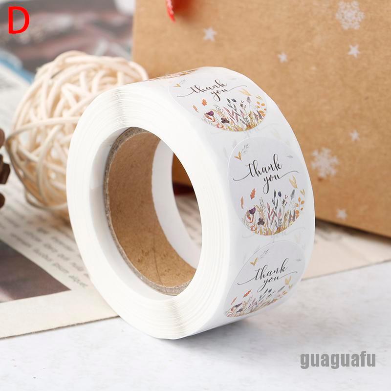 1 Cuộn 500 Nhãn Dán Thank You Họa Tiết Hoa Trang Trí Tiệc Cưới