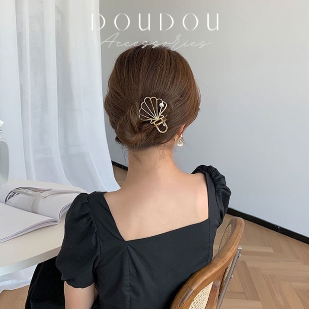 Phụ kiện kẹp tóc xinh Doudou Kẹp càng cua phong cách Hàn Quốc cỡ lớn Cặp tóc kim loại thời trang sang chảnh ZJ006