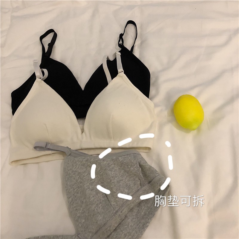 Xiaozhainv Áo ngực không gọng 3 màu trơn tùy chọn dễ thương phong cách Hàn Quốc thời trang mùa hè cho nữ | BigBuy360 - bigbuy360.vn