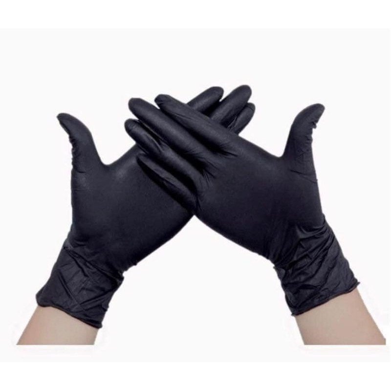 Găng tay y tế không bột hộp 100 chiếc đen black, Tóc Spa Phun Xăm,Thẩm Mỹ, Nail, Mi