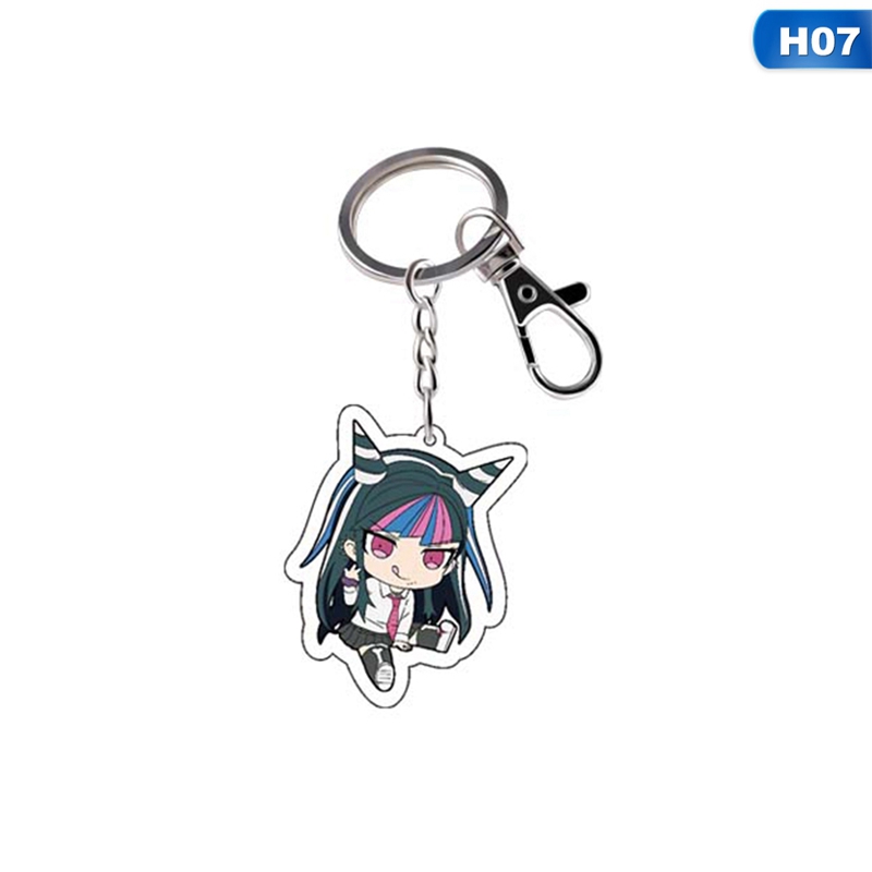 flowersqueen Anime Danganronpa Acrylic Keychain Black White Bear Cute Women's Bags Pendant