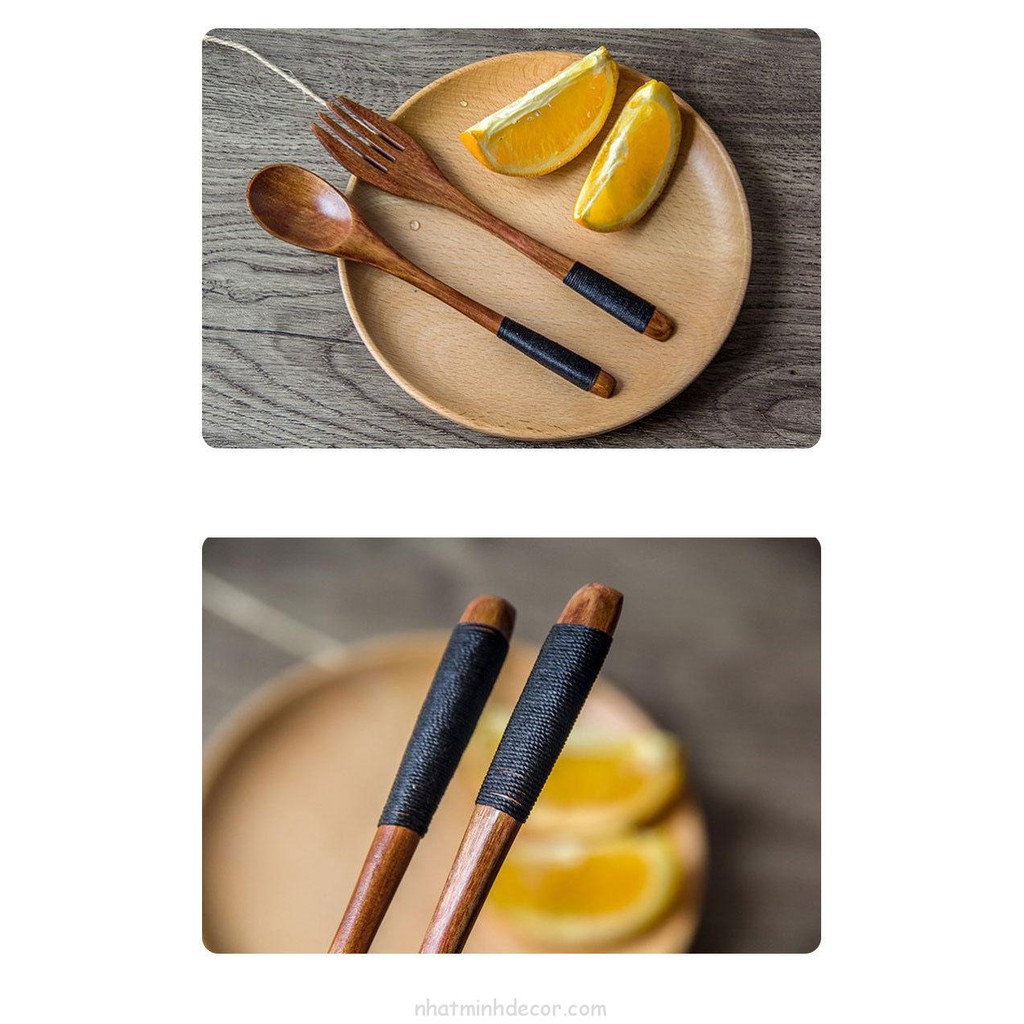 Thìa dĩa gỗ phong cách Nhật bản | BigBuy360 - bigbuy360.vn