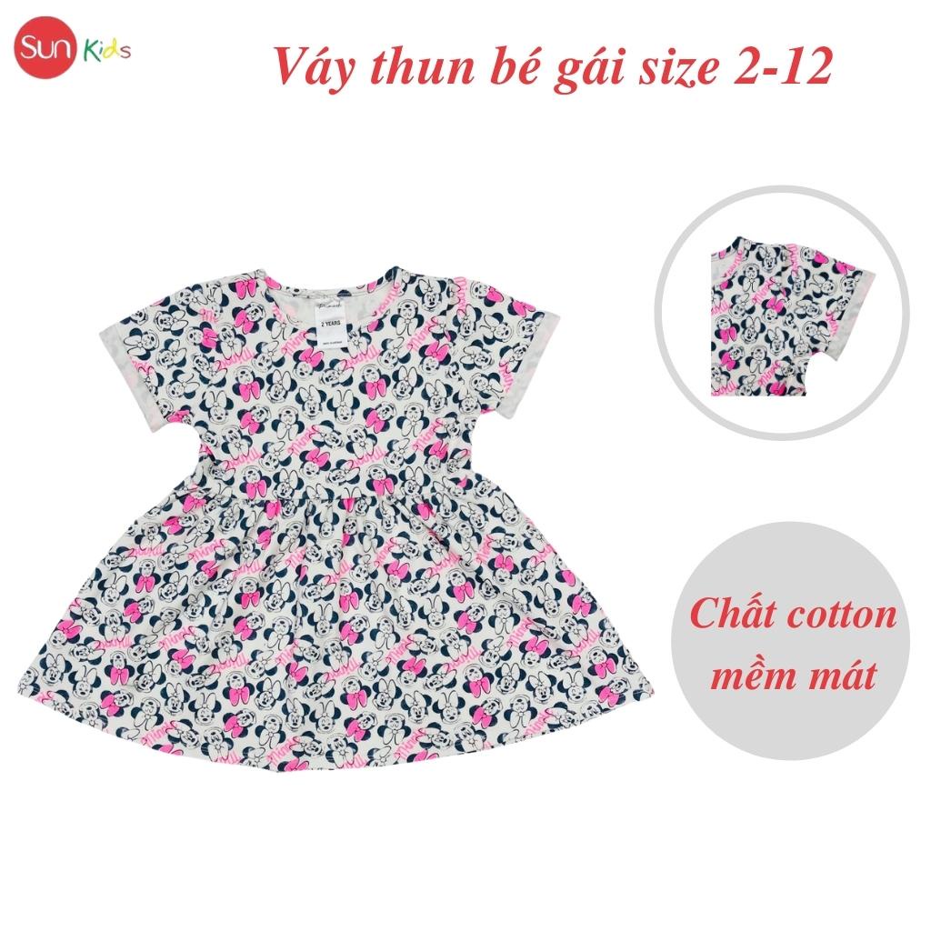 Váy bé gái chất cotton, đầm bé gái size 2-12 tuổi, đầm trẻ em SUNKIDS1 có nhiều màu