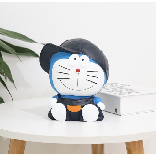 Ống Heo Tiết Kiệm Hình Mèo Máy Doraemon Sáng Tạo Chống Rơi Cho Bé