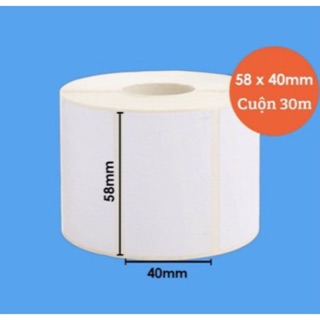 Tem cân, tem trà sữa, tem mã vạch 58x40mm 30m/cuộn