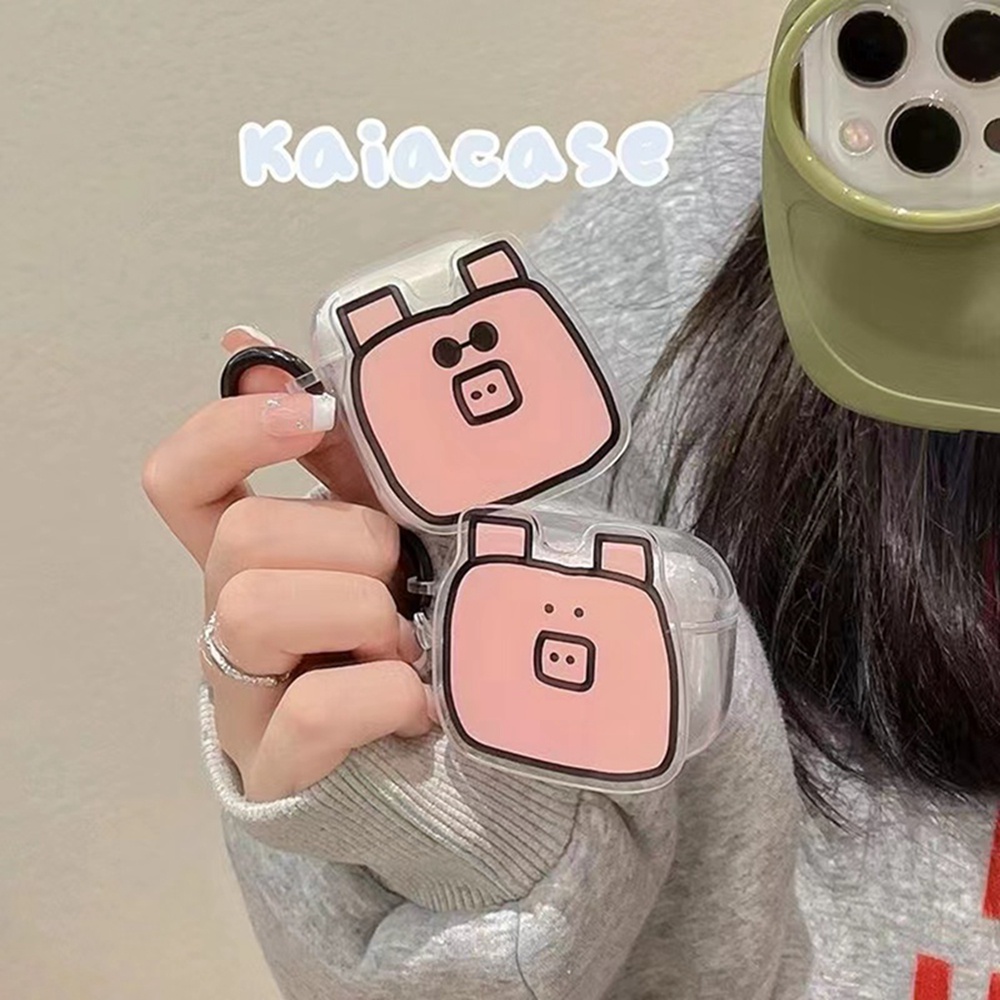 Vỏ Bảo Vệ Hộp Sạc Tai Nghe Bluetooth Airpods 1 / 2 / Airpods Pro / Airpods3 Airpods Pro2 Hình Chú Heo Hồng Dễ Thương