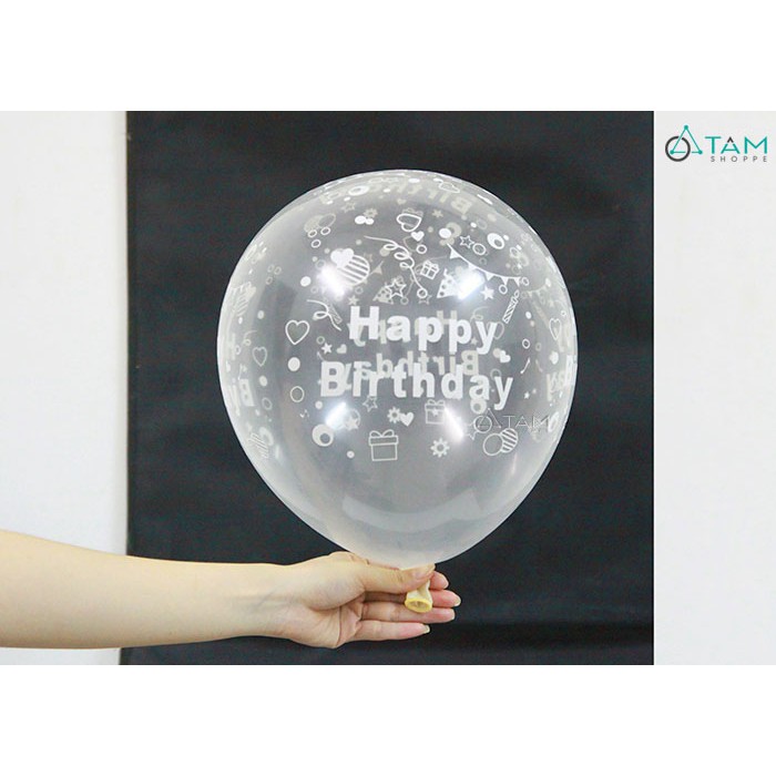 Bịch 5 cái bong bóng in chữ Happy birthday số 21