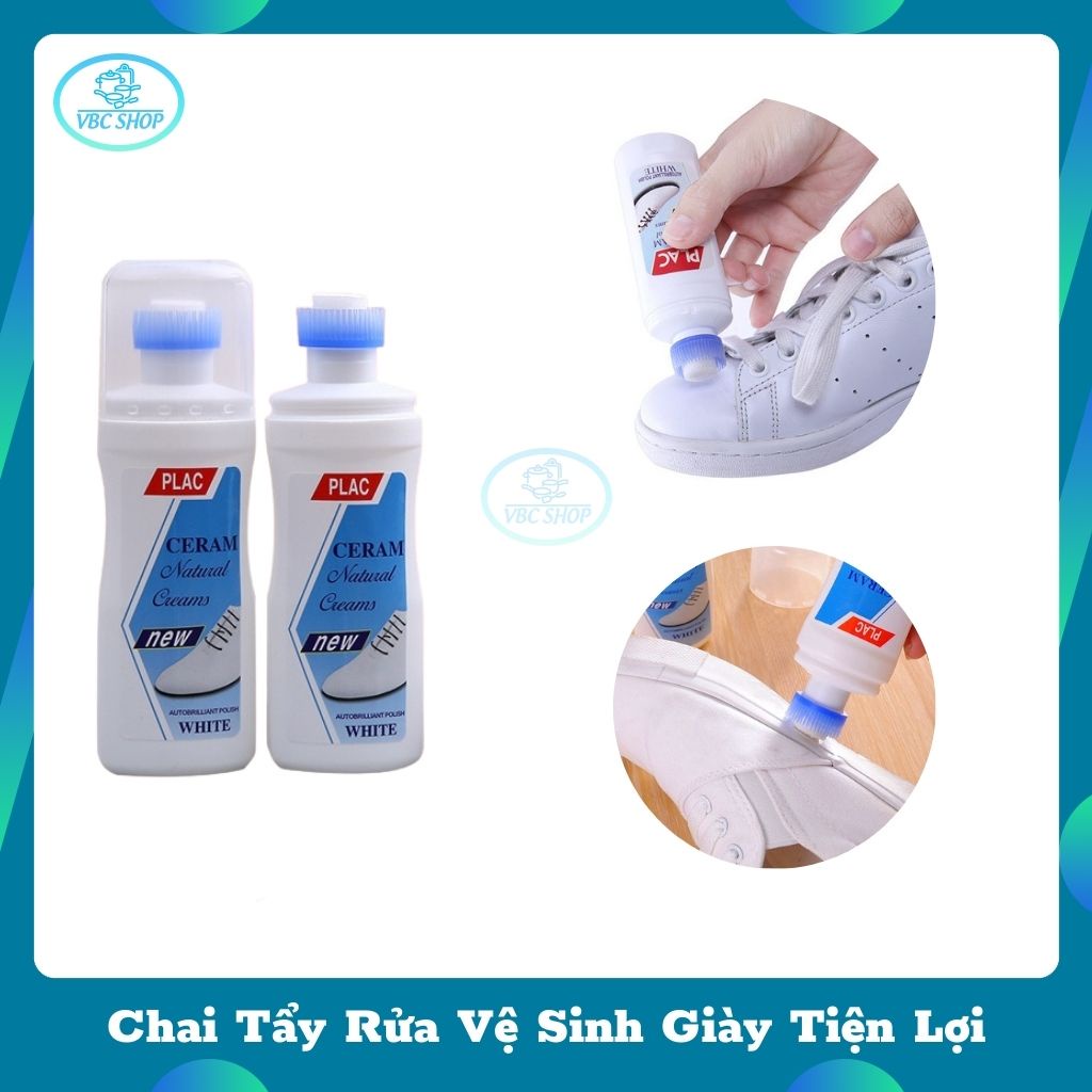 Chai Tẩy Rửa Vệ SInh Giày Đa Năng Tiện Lợi, Chai Tẩy Vết Bẩn Plac Làm Trắng Giày Dép