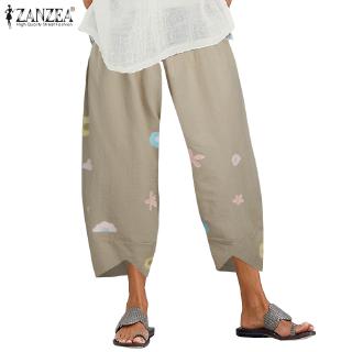 Quần Dài ZANZEA Ống Rộng Họa Tiết Hoa Thời Trang Nữ Sành Điệu