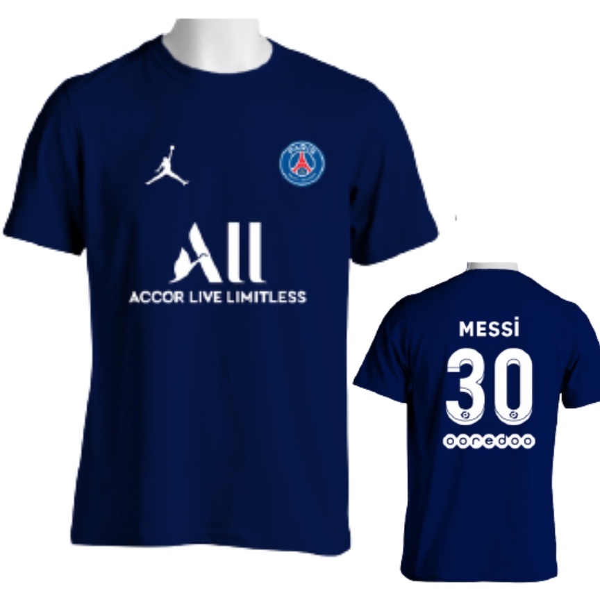 Áo Thun Cotton In Logo Câu Lạc Bộ Bóng Đá Psg messi