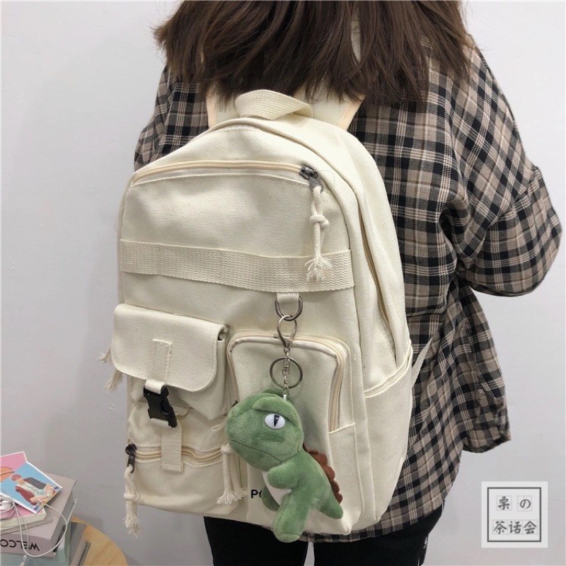 Balo ulzzang hộp vải hàng quảng châu dày dặn - 3 ảnh thật cuối