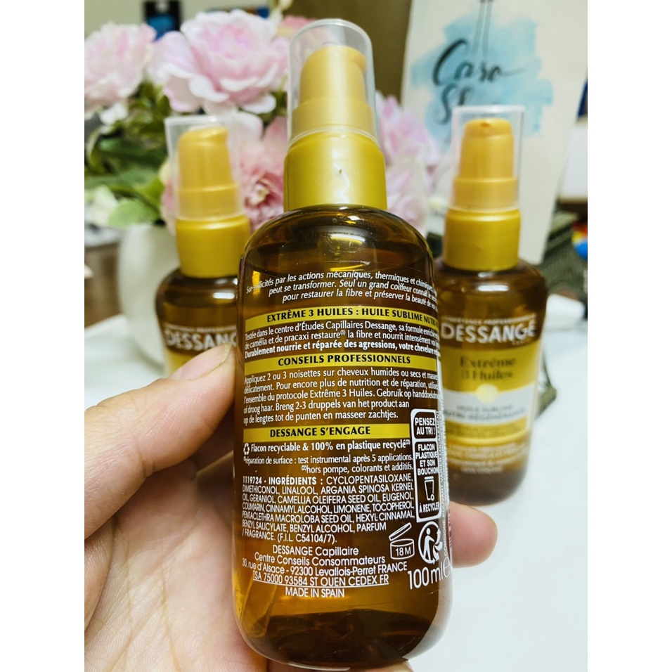 Dưỡng tóc Dessange 100ml Extreme 3 huiles - mềm mượt, giảm gẫy rụng