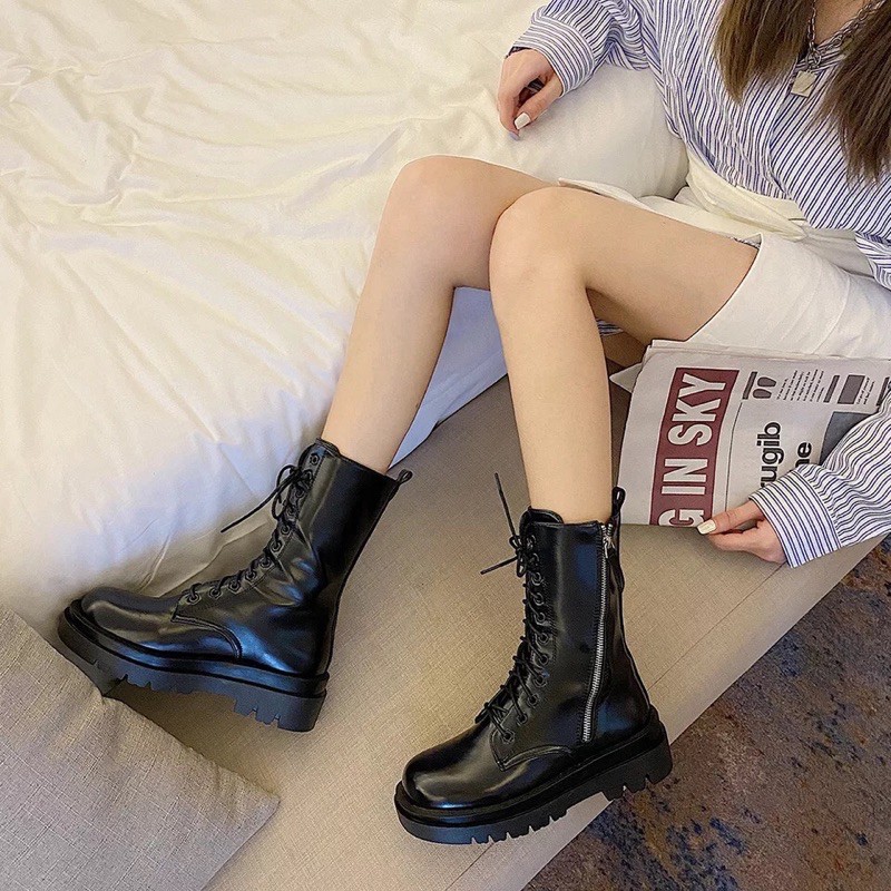 [CÓ SẴN ] bốt HƯƠU CAO CỔ TRẮNG ĐEN khoá ngoài hot hit Hàn Quốc 2020 | BigBuy360 - bigbuy360.vn