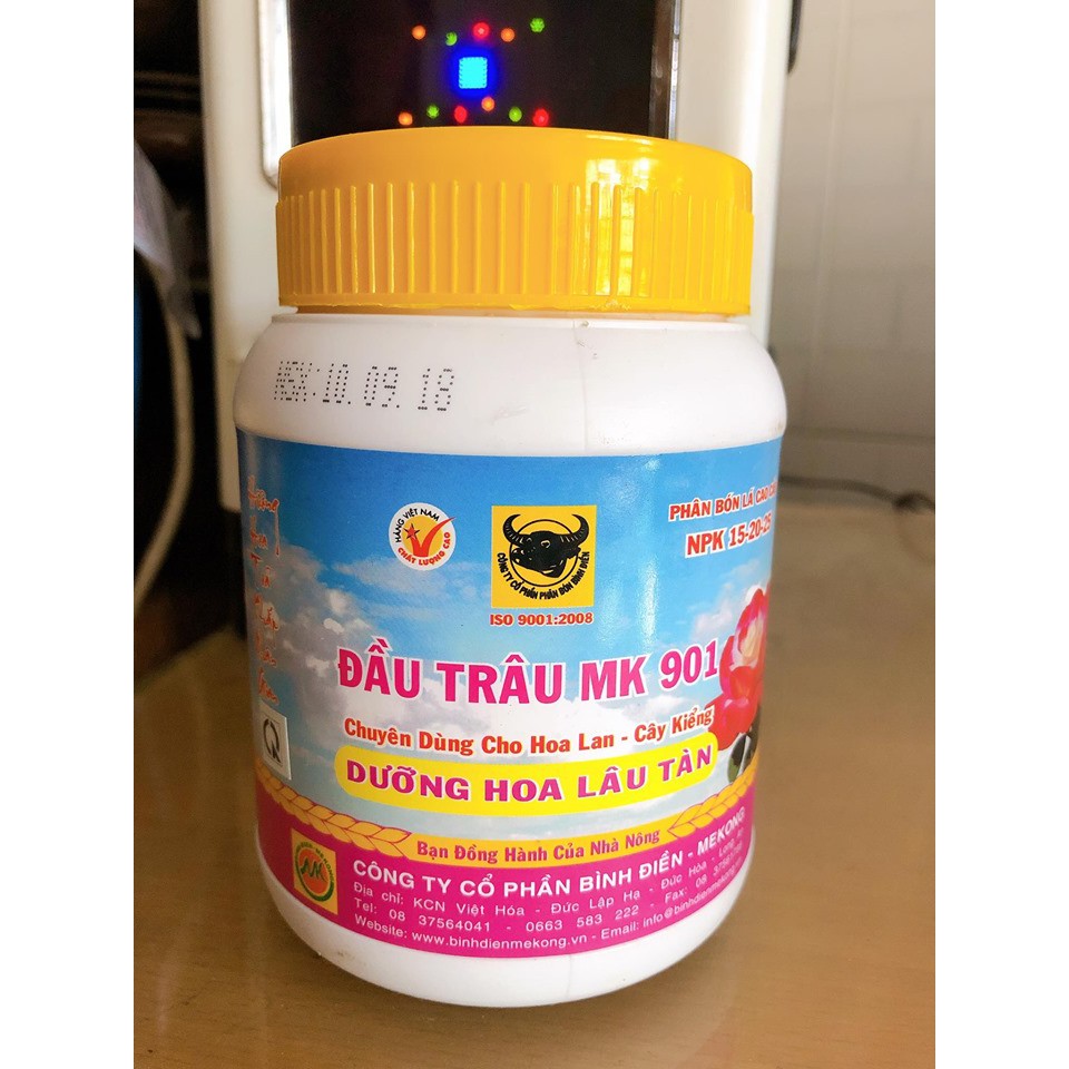 PHÂN BÓN LÁ ĐẦU TRÂU MK 901 phân bón npk 15-20-25 DƯỠNG HOA LÂU TÀN hũ 400g