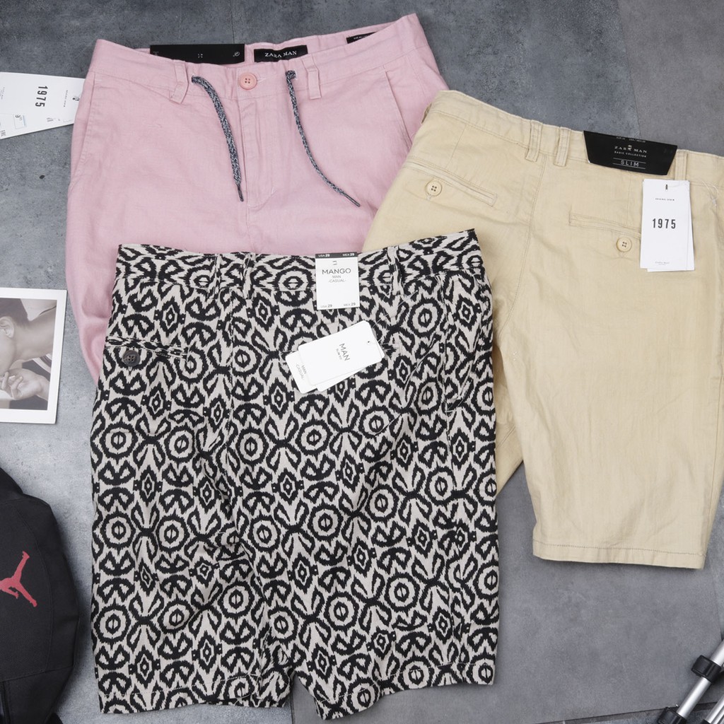 Quần short Linen trơn màu hàng việt nam (đũi short nam) | BigBuy360 - bigbuy360.vn