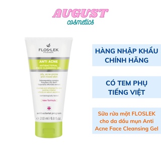 [CHÍNH HÃNG] Sữa rửa mặt Floslek giảm mụn cho da dầu mụn Anti Acne Bacterial Face Cleansing Gel