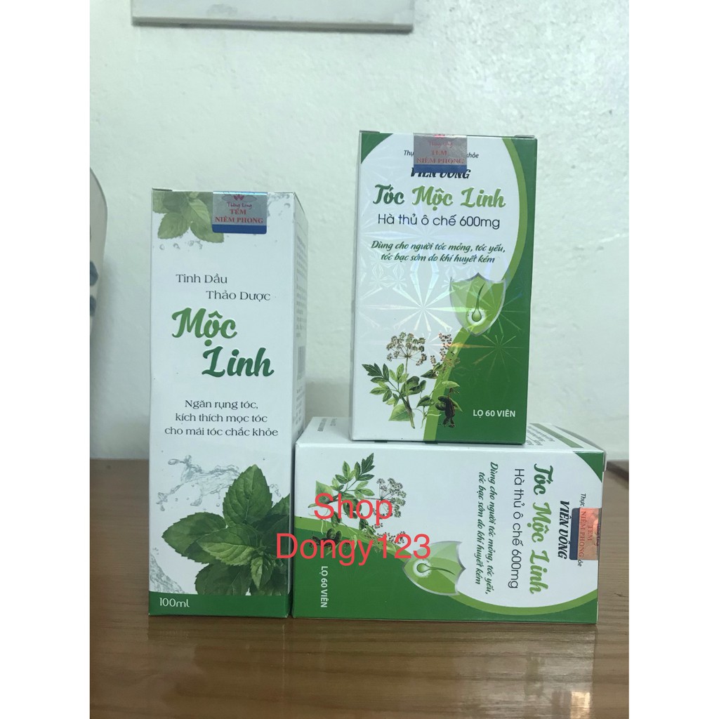 Combo Tóc Mộc Linh: 1 TINH DẦU XỊT MỘC LINH và 2 VIÊN UỐNG MỘC LINH